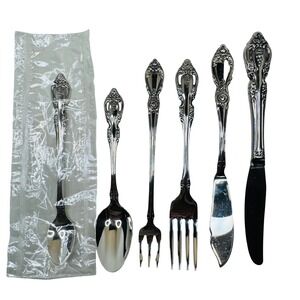 Oneida Plantation Stainless Mixed Serving Utensils Lot 6 Rose Floral Flatware